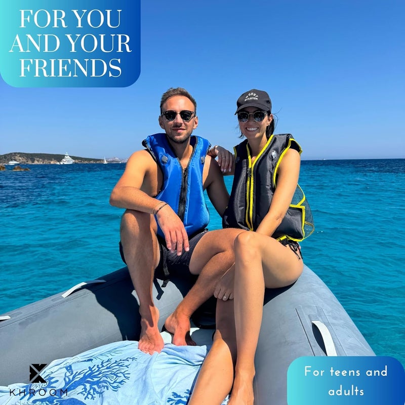 Khroom Inflatable Snorkel Vest for Adults and Teenagers | 60"-75" Height | 90-220 lbs | V2 2025 Model | Buoyancy Jacket for Snorkeling and SUP - Snorkel Vest, Buoyancy Aid - Image 5